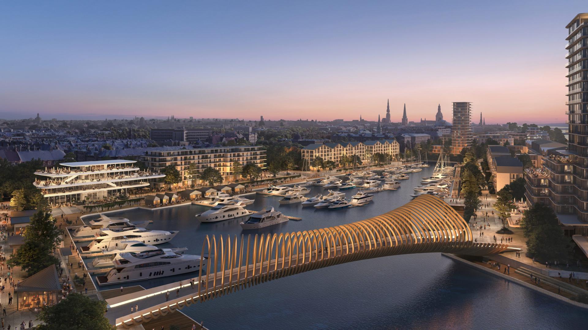 The cable-stayed bridge over the Daugava in Riga